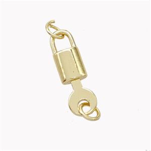 Copper Lock Key Pendant Gold Plated, approx 6-20mm