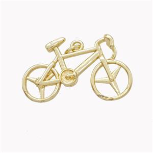 Bicycle Charms Copper Pendant Gold Plated, approx 18-28mm