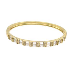 Copper Bangle Pave Zircon Gold Plated, approx 5mm, 50-60mm