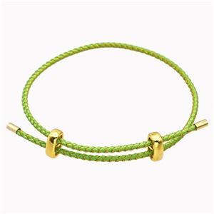 Green Nylon Cord Bradelet Adjustable, approx 2mm thickness