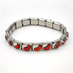 Stainless Steel bracelet, platinum plated, approx 9-10mm, 17cm length