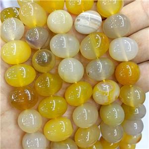 Natural Stripe Agate Egg Beads Golden Dye, approx 15-20mm