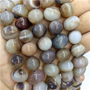Natural Stripe Agate Egg Beads Coffee Dye, approx 15-20mm