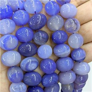 Natural Stripe Agate Egg Beads SkyBlue Dye, approx 15-20mm