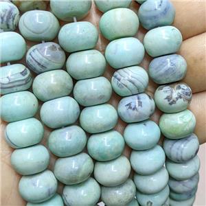 Natural Agate Rondelle Beads Green Dye Smooth, approx 10-14mm