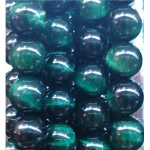 green Tiger eye beads, AA Grade, round, 6mm dia, 66pcs per st