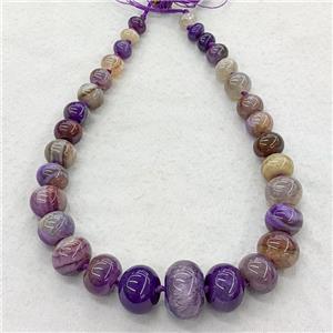 purple Agate graduated beads, rondelle, dye, approx 12-28mm