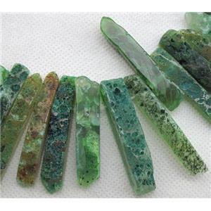 Natural rock agate bead, freeform, green, 10-65mm