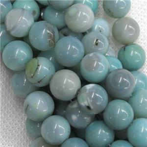 round blue Agate Beads, approx 10mm dia