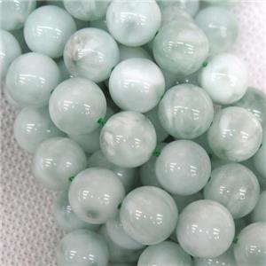 green Angelite beads, round, approx 8mm dia