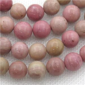 pink Wooden Jasper beads, round, approx 8mm dia