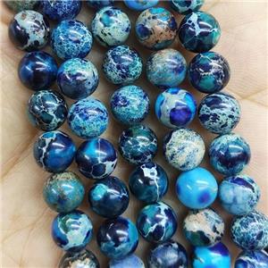 round Imperial Jasper beads, blue, approx 6mm dia