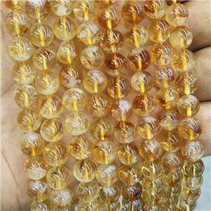 Natural Citrine Beads Yellow Treated Smooth Round, approx 10mm dia