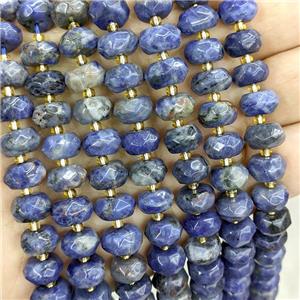 Natural Blue Sodalite Beads Faceted Rondelle, approx 9-11mm