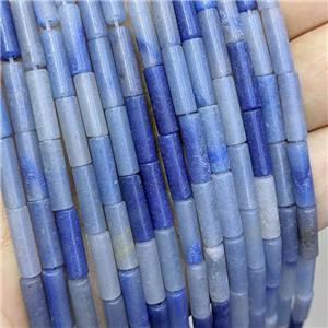 Natural Blue Aventurine Tube Beads, approx 4x13mm