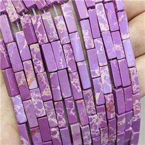 Purple Synthetic Imperial Jasper Cuboid Beads, approx 4x13mm