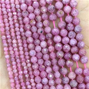 Natural Ruby Beads Faceted Round A-Grade, approx 2mm