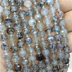 Natural Veins Agate Beads Faceted Rondelle, approx 6x8mm