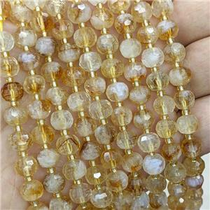 Natural Citrine Beads Faceted Rondelle Golden, approx 6x8mm