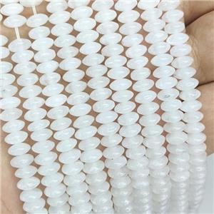 Natural White Jade Beads Smooth Rondelle, approx 3-6mm