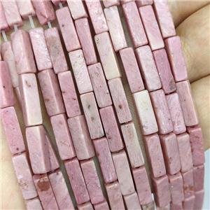 Natural Pink Wood Lace Jasper Beads Cuboid, approx 4x4x13mm