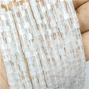 Natural Clear Quartz Cube Beads, approx 4mm