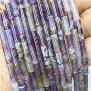 Natural Dogtooth Amethyst Tube Beads Purple, approx 4x13mm