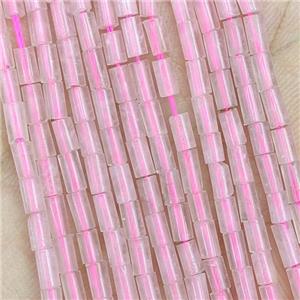 Natural Pink Rose Quartz Tube Beads Tiny, approx 2x4mm