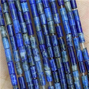 Natural Lapis Lazuli Tube Beads Blue, approx 2x4mm