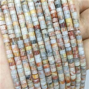 Natural Crazy Lace Agate Heishi Beads Multicolor, approx 4mm