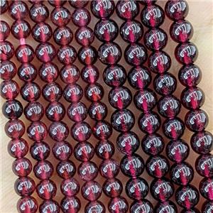 Natural Red Garnet Beads Smooth Round, approx 2mm