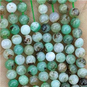 Natural Australian Chrysoprase Beads Green Smooth Round, approx 4mm