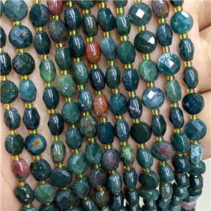 Natural Indian Agate Beads Faceted Coin, approx 6mm