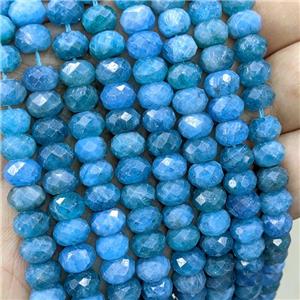 Natural Blue Apatite Beads Faceted Rondelle, approx 8mm