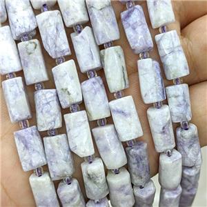 Purple Howlite Turquoise Tube Beads Dye, approx 7-14mm