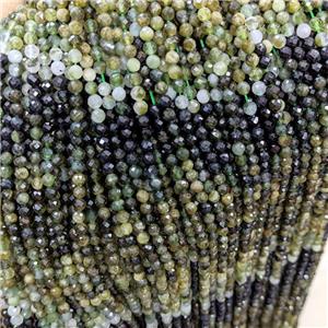 Natural Tourmaline Beads Green Faceted Round, approx 3mm