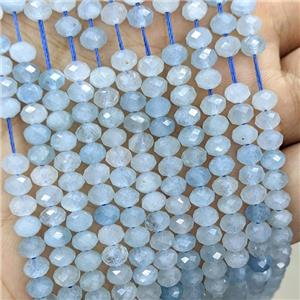 Natural Blue Aquamarine Beads Faceted Rondelle, approx 5mm