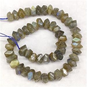 Natural Labradorite Beads Faceted Square, approx 12mm