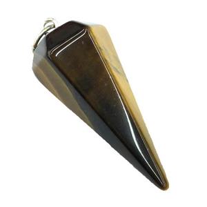 Tiger eye stone pendulum pendant, approx 15-30mm