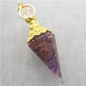 amethyst chips pendulum pendant, approx 6-60mm