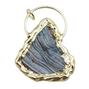 agate druzy pendant, gold plated, approx 35-45mm