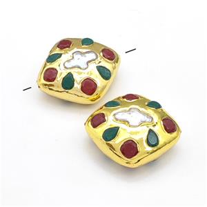 gemstone bead, freeform gold plated, approx 33-35mm