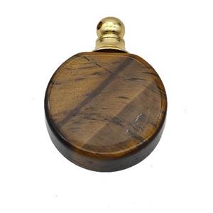 Natural Tiger Eye Stone Perfume Bottle Pendant, approx 20mm