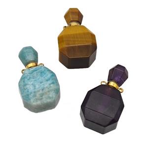 Natural Gemstone Perfume Bottle Pendant Mixed, approx 20-35mm