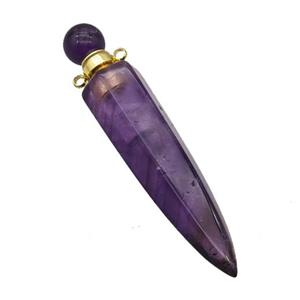 Natural Purple Amethyst Perfume Bottle Pendant Bullet, approx 12-60mm