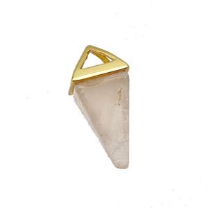 Natural Rose Quartz Pendulum Copper Gold Plated, approx 9-18mm