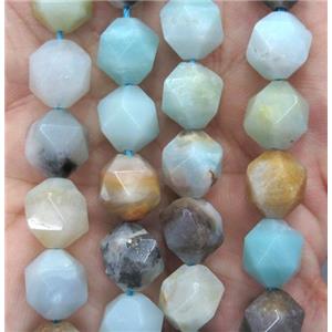 faceted round Amazonite ball beads, starcut, approx 10mm dia