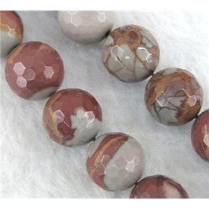 faceted round natural Noreena jasper beads, approx 10mm dia, 15.5 inches
