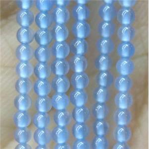 tiny blue agate bead, round, approx 2mm dia, 15.5 inches length