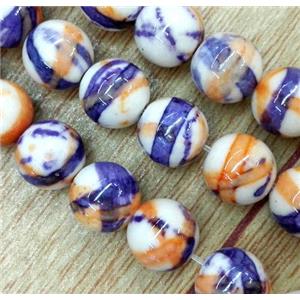Rainforest jasper beads, round, stability, purple, 10mm dia, approx 40pcs per st